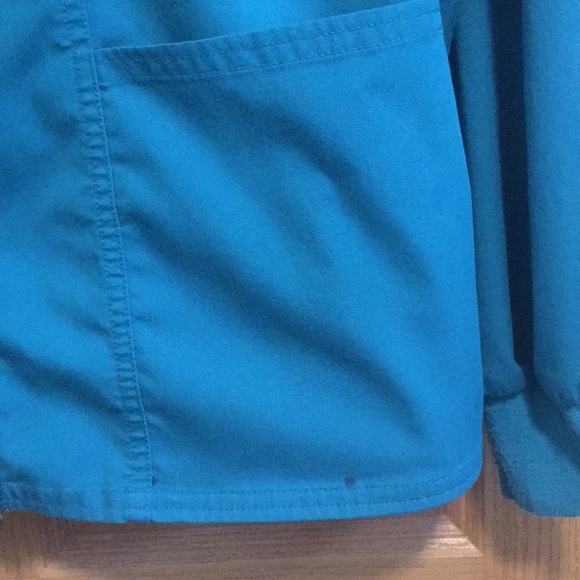 Cherokee Luxe Snap Front Warm Up Jacket in teal - Picture 3 of 6